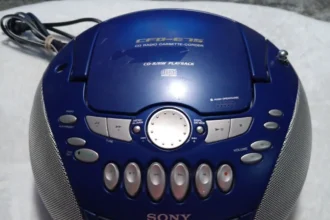 sony silver and blue radio cd player